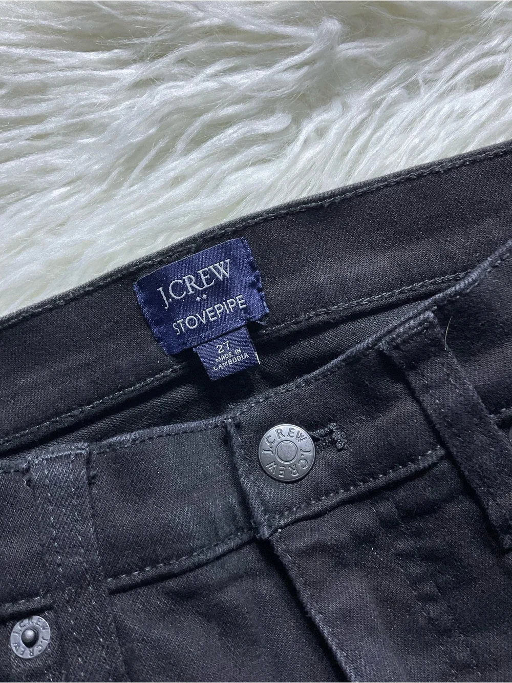 J Crew Black Stovepipe Straight Jean In Signature Stretch